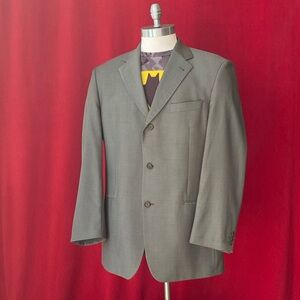 HUGO BOSS men suit jacket. Made in USA, grey, wool, size 42R